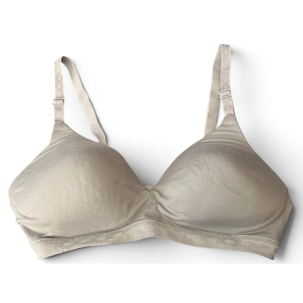 Warners Elements of Bliss Wireless Bra 34B Gray RM1691T Contoured Comfort